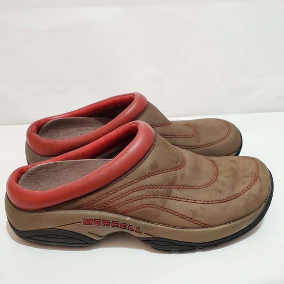 MERRELL Primo Quilted Slide Women's 6.5 Brown Red Mule Shoes Comfort Clo… - Picture 1 of 7